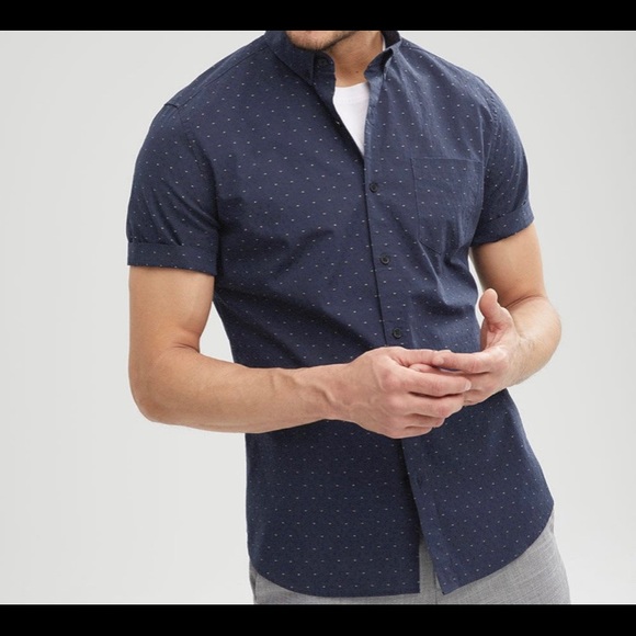 NWT RW&CO Men’s Slim Fit Navy Geo Shirt size small. (3) - Picture 1 of 4